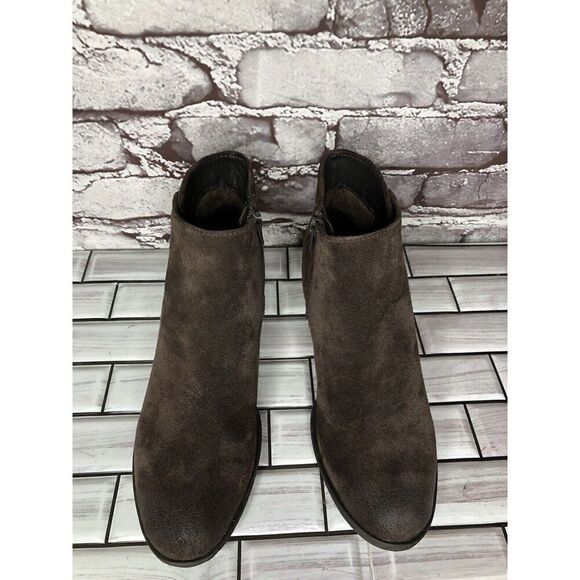 Josef Seibel Brown Suede Leather Side Zip Ankle Booties Heel Boots Women Sz 36EU - Picture 4 of 16